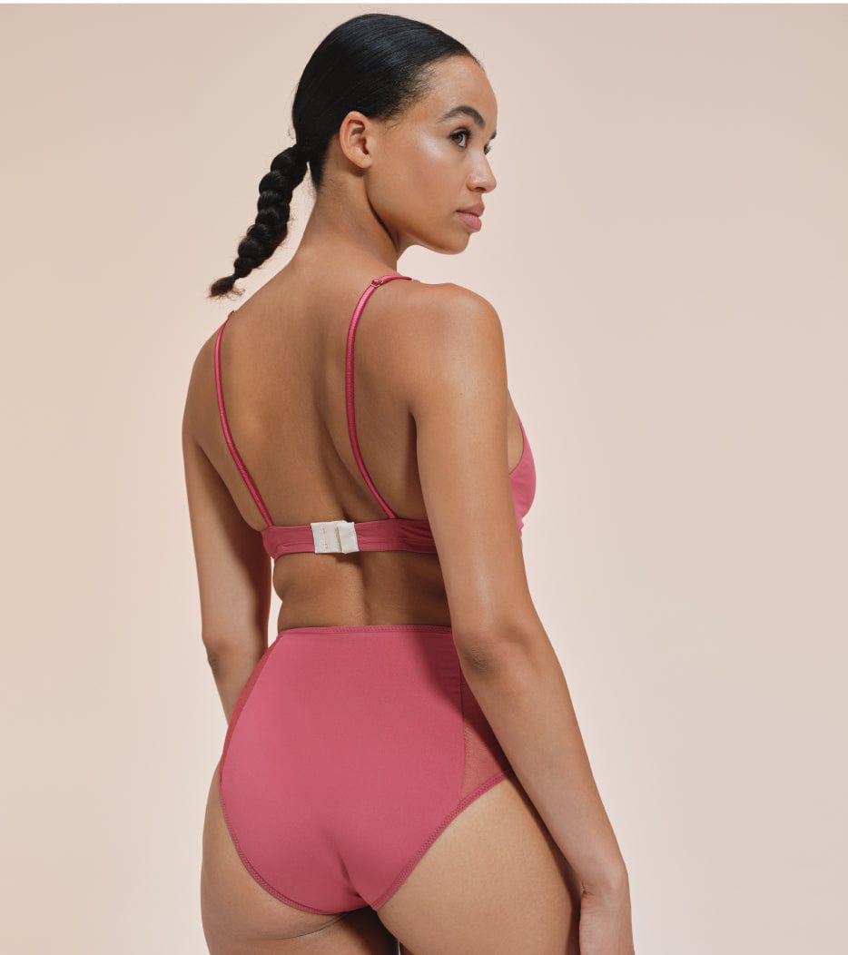 Spitze High-Waist - Recyceltes Nylon - Himbeere