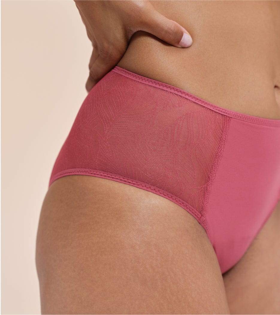 Spitze High-Waist - Recyceltes Nylon - Himbeere