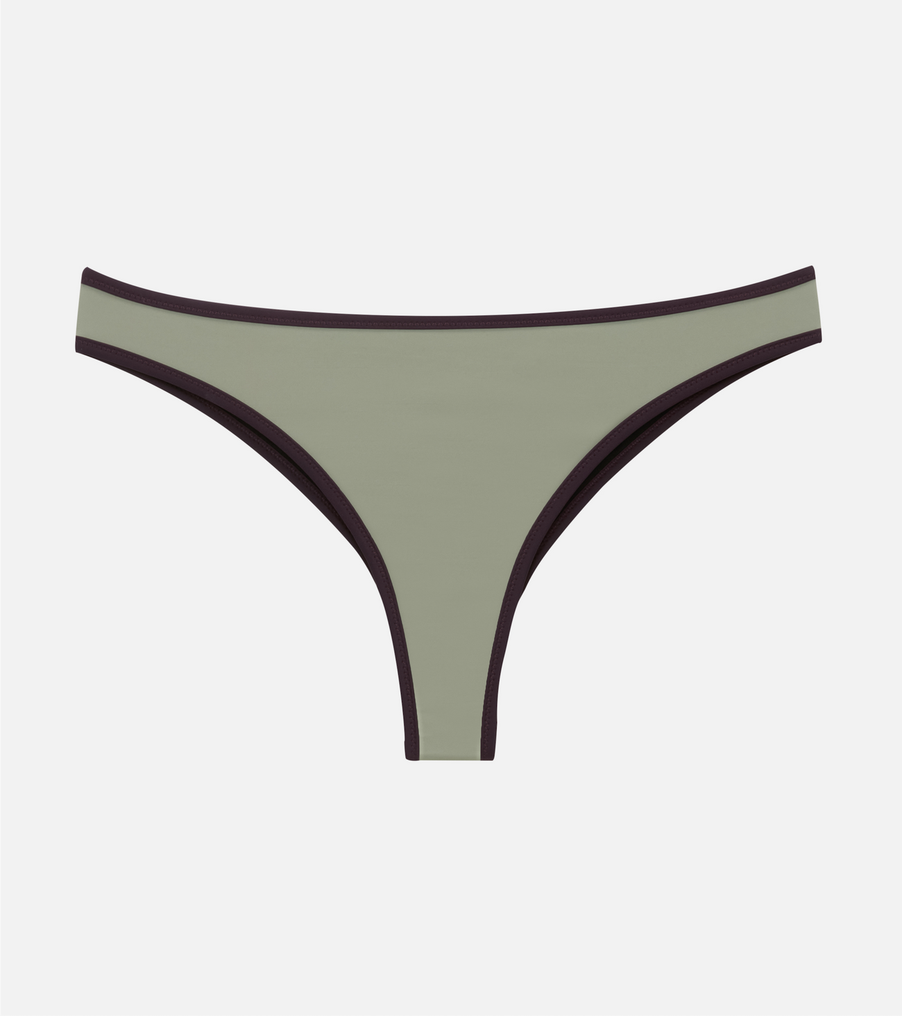 Perioden-Bademode - Brazilian - Unterteil - Olivgrün