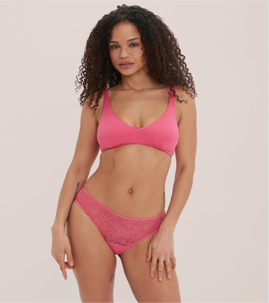All Lace Brief - Recyceltes Nylon - Pink