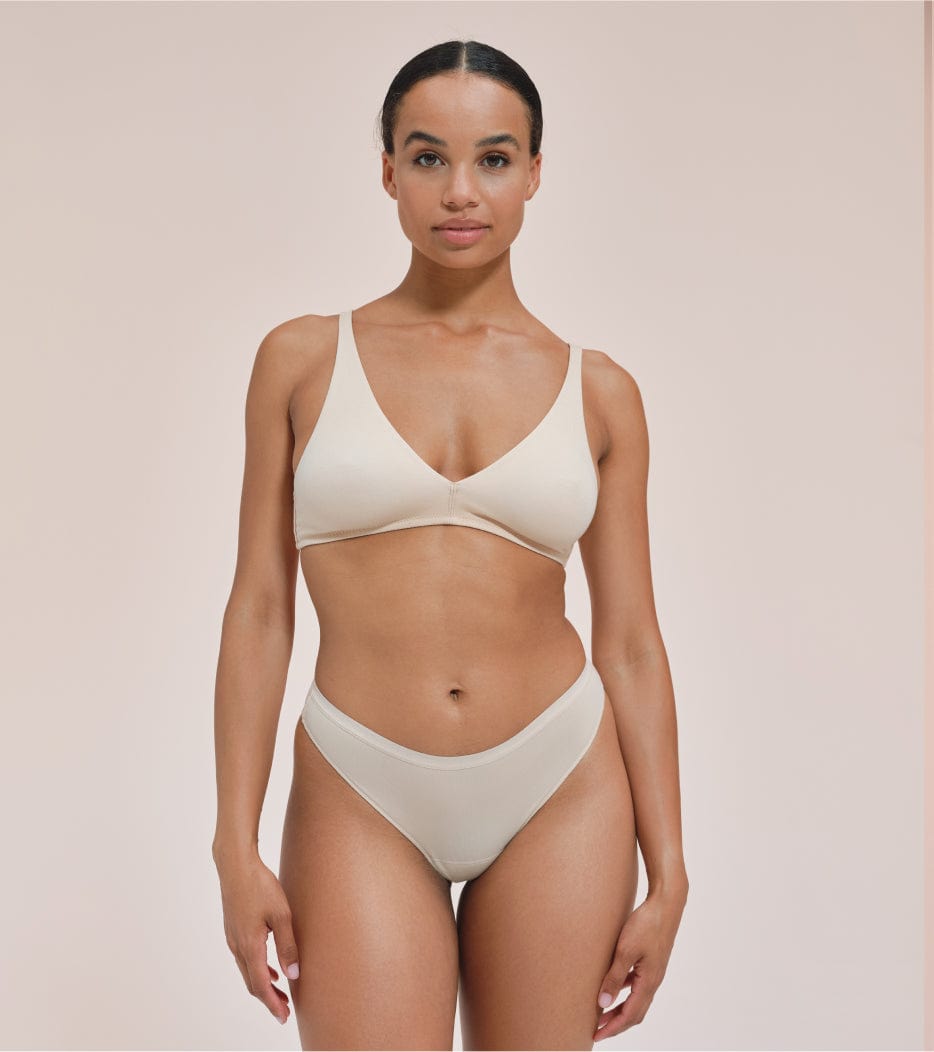 Slip für Ausfluss - Brazilian - Recyceltes Nylon - Beige