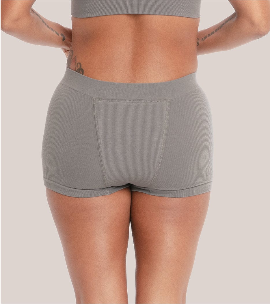 Nahtlose Ripp-Boxer Short - Grau